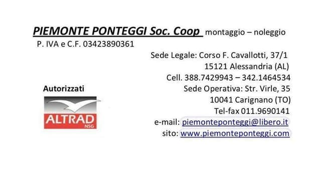 Piemonte Ponteggi Soc. Coop - Immagine 1
