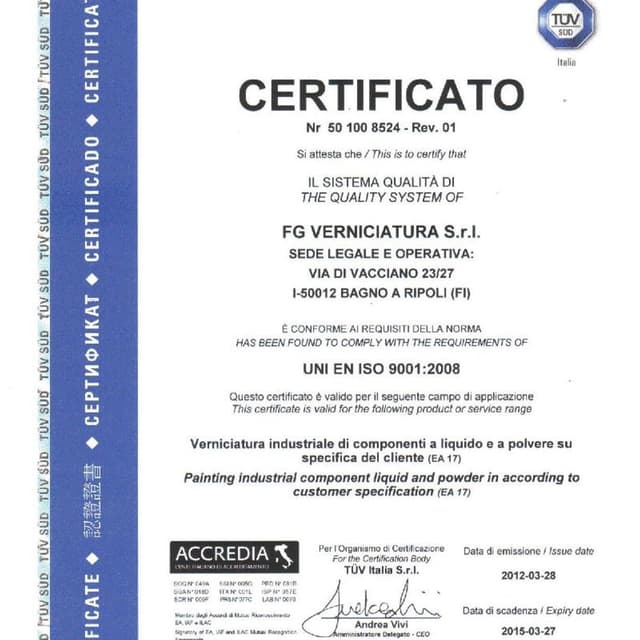 F.G. Verniciatura - Verniciatura Industriale Firenze - Immagine 1